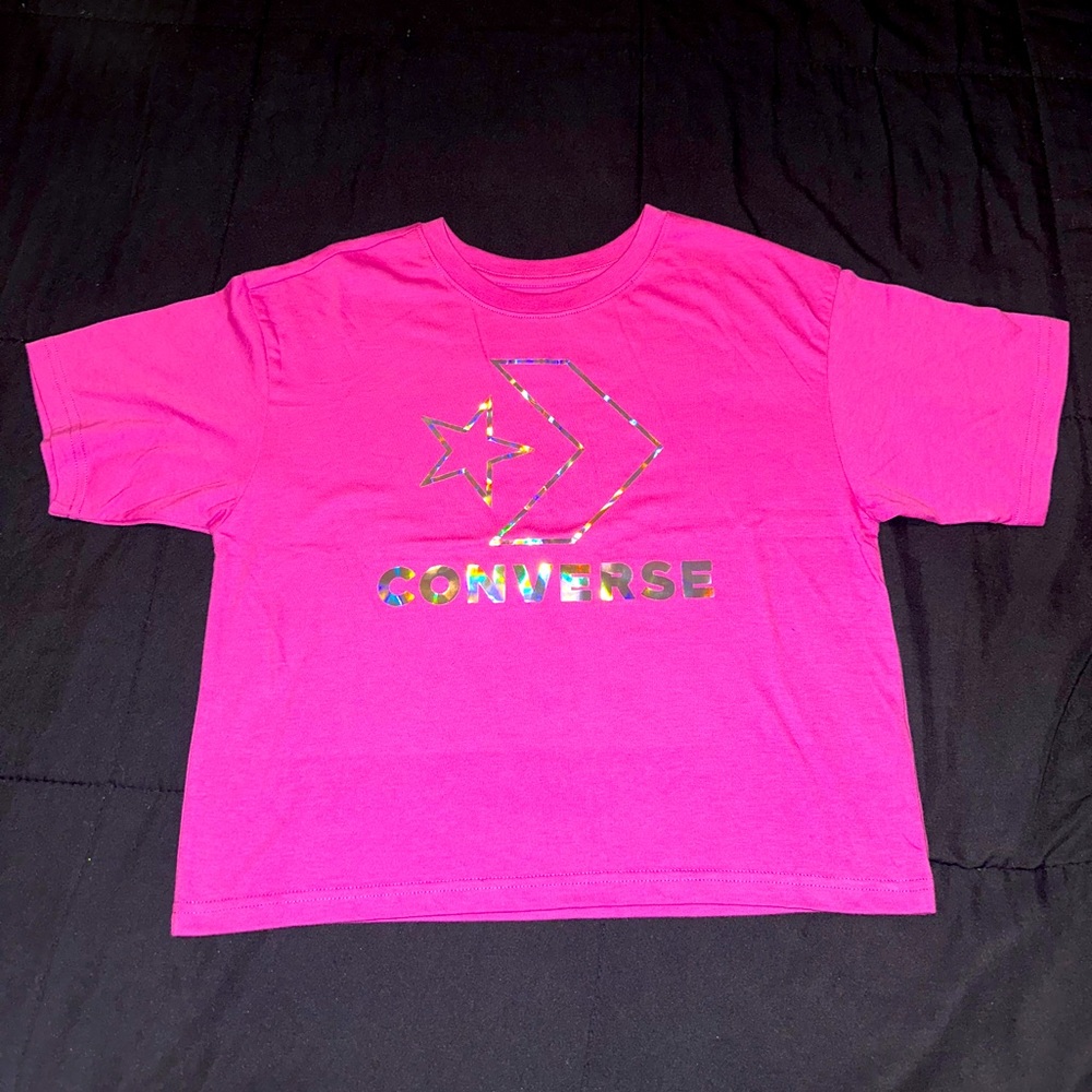 Pink converse crop top